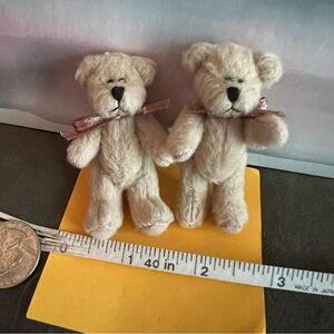 Mini Jointed Teddy Bears - shoulders and hips are jointed - selling as a pair
